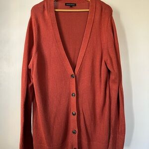 Banana Republic Button-Up Cardigan in brick red
